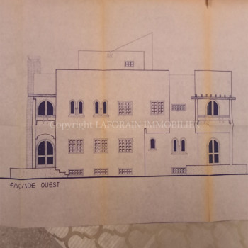 Plan de la façade Ouest à restaurer villa gigantesque Marrakech